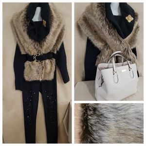 Faux Fur Shawl Scarf